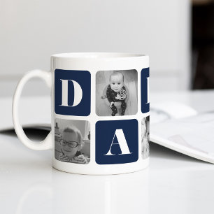 Modern Daddy Photo Collage Coffee Mug