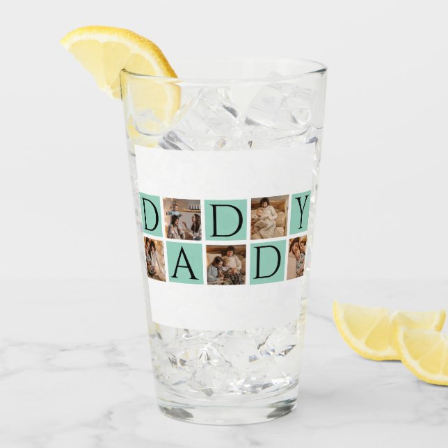 Modern Daddy Photo Collage - Custom Father's Day | Glass (Front Ice)
