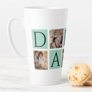 Modern Daddy Photo Collage - Custom Father's Day   Latte Mug