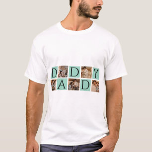 Modern Daddy Photo Collage T-Shirt – Custom 5Photo