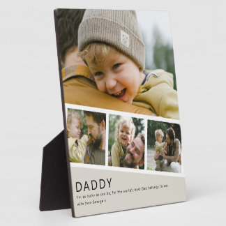 Modern Daddy Photo Strip Collage Plaque