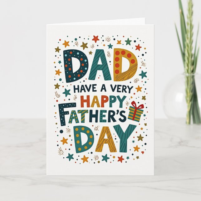 Modern Dads Day Graphic Card (Front)
