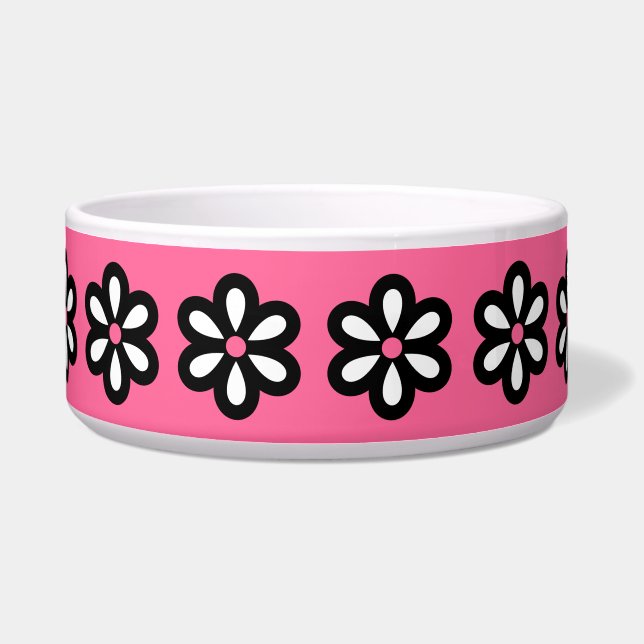 Modern Daisy Dog Bowl (Front)