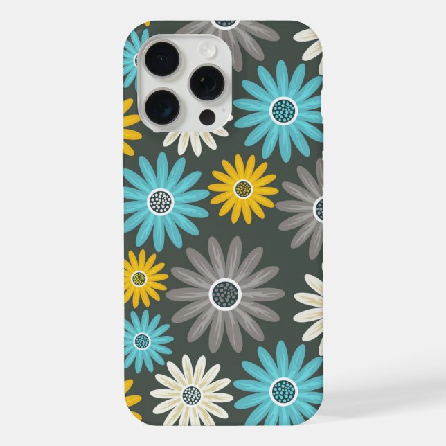 Modern Daisy Floral Girly Pattern iPhone Case (Back)