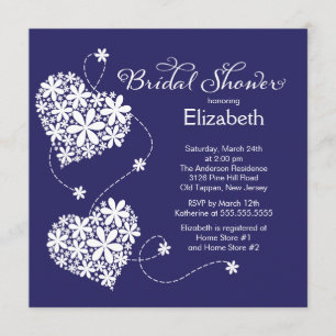 Modern Daisy Hearts Bridal Shower Invitation