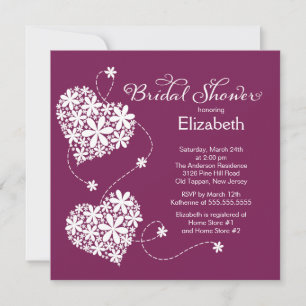 Modern Daisy Hearts Bridal Shower Invitation