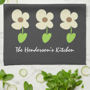 Modern Daisy Personalised Kitchen Towel