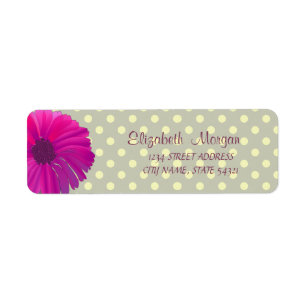 Modern, Daisy,Polka Dots Address Label