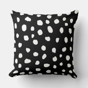 modern dalmatian white spot dots animal print cushion