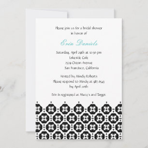 Modern Damask Bridal Shower Invitation