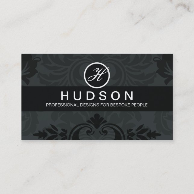 Modern Damask Company Business Card 01 - Stylish (Front)