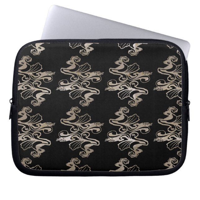 Modern Damask electronics bag (Front)