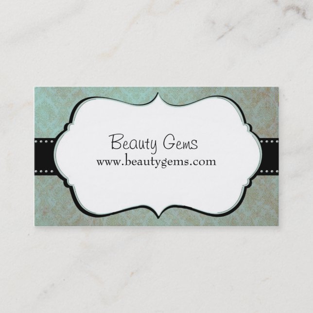 Modern Damask Hair Dresser Business Card (Front)