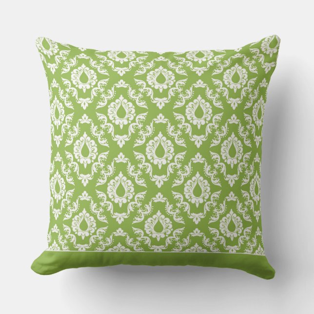 Modern Damask Pattern Pillow Green 2 - CH9 (Front)