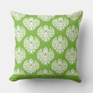 Modern Damask Pattern Pillow Green CH9