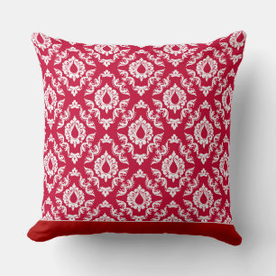 Modern Damask Pattern Pillow Red 2 - CH9
