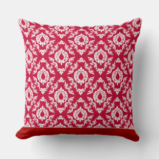 Modern Damask Pattern Pillow Red 2 - CH9