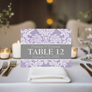 Modern Damask Pattern Wedding Table Numbers Postcard