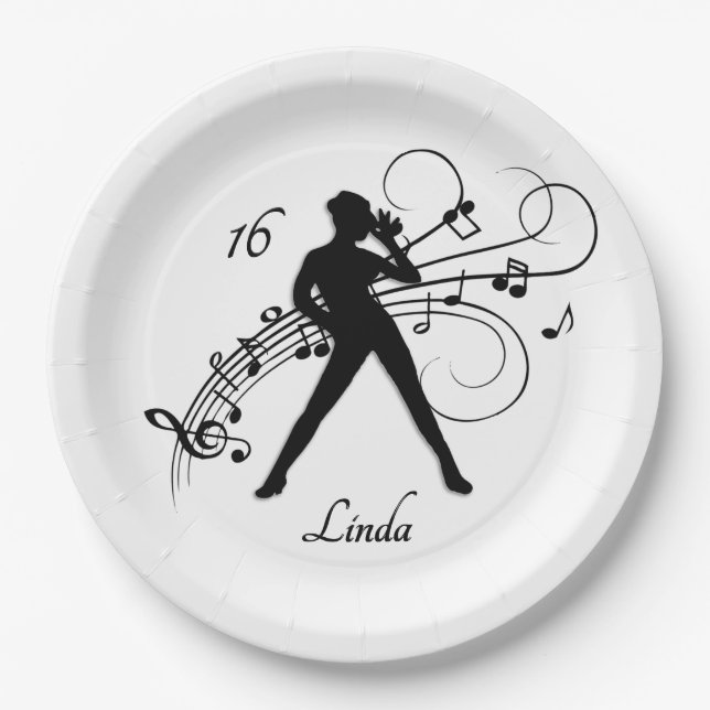 Modern Dance Birthday Paper Plate (Front)
