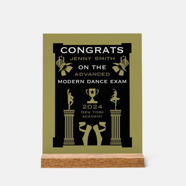  Modern Dance Congratulations Acrylic Sign (Front)