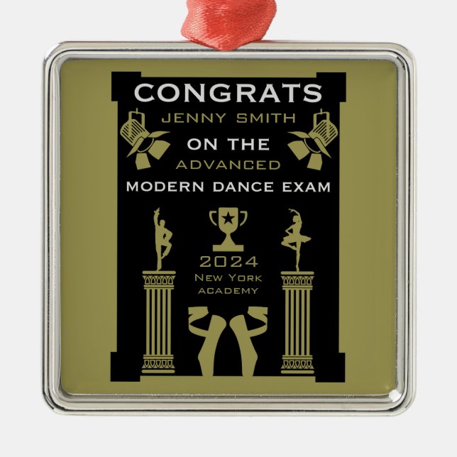  Modern Dance Congratulations Metal Tree Decoration (Front)