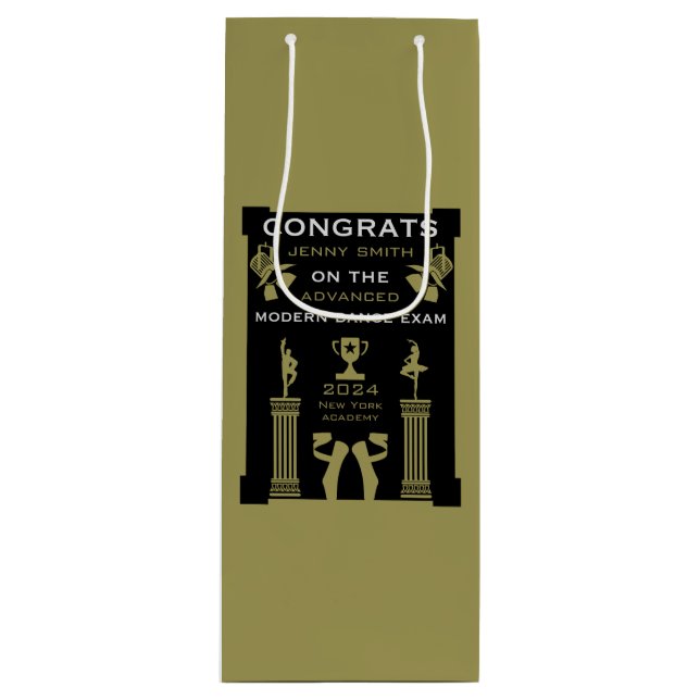  Modern Dance Congratulations Wine Gift Bag (Front)