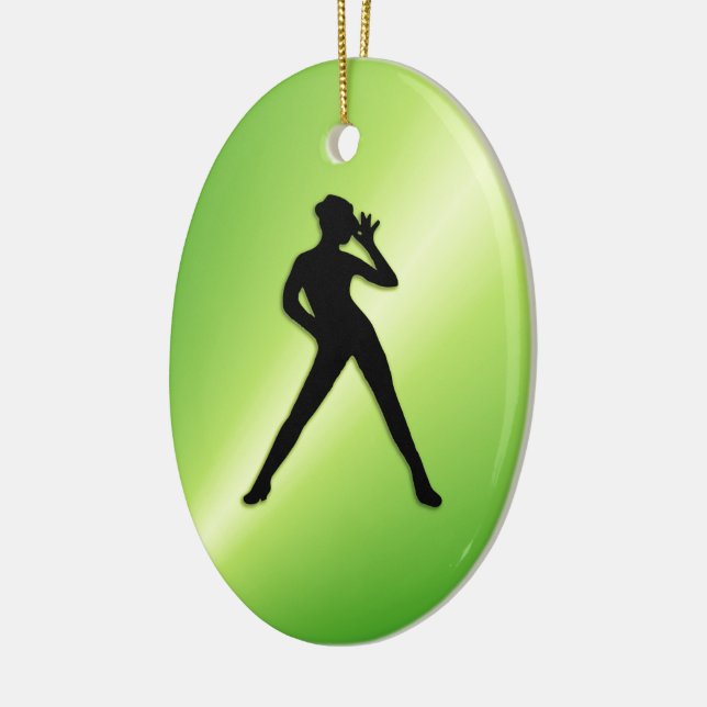 Modern Dance Green Ceramic Tree Decoration (Left)