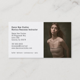 Modern Dance Instructor Photo Business Card
