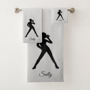 Modern Dance Silver Bath Towel Set