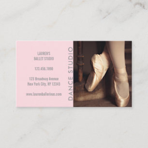 Modern Dance Studio Pink Ballerina Ballet Business Card