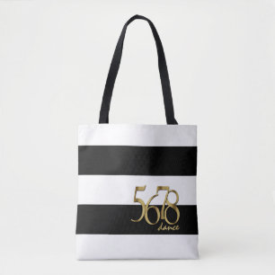 Modern Dance Tempo Count on Stripes Pattern Tote Bag