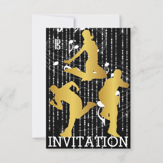Modern Dancer Hip Hop Urban Club Vip Invitation (Front)