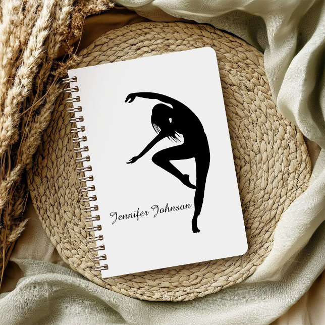 Modern Dancer Silhouette Black and White Notebook (Creator Uploaded)