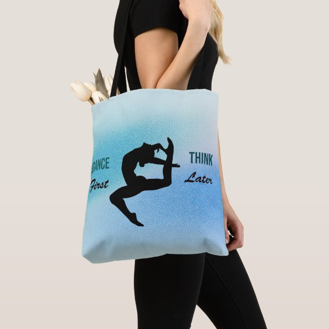 Modern Dancer Silhouette & Quote Tote Bag (Close Up)