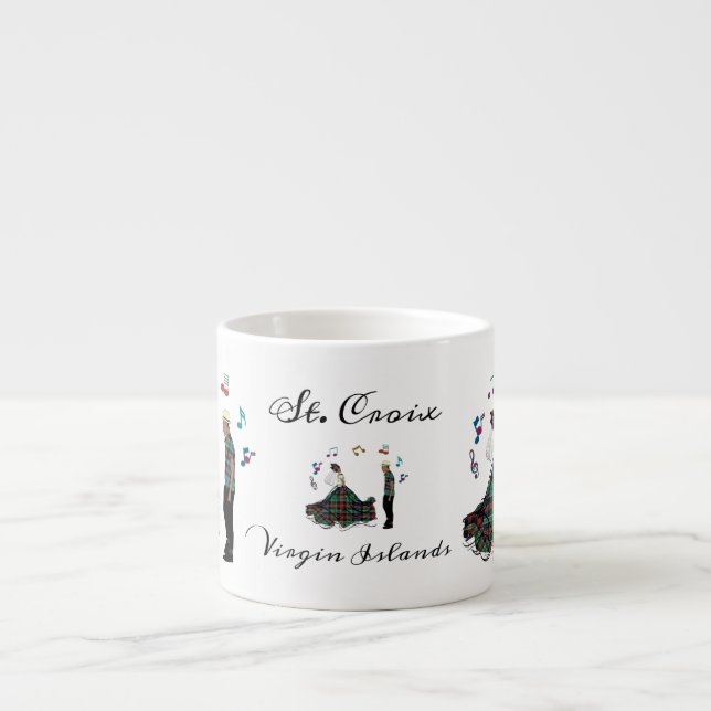 Modern Dancing Wedding Virgin Islands Caribbean Espresso Cup (Front)