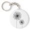 Modern Dandelion Flower CUSTOM COLOR Keychain