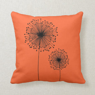 Modern Dandelion Flower CUSTOM COLOR Pillows
