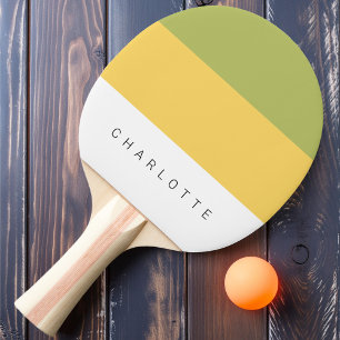 Modern Dandelion Three-Tone with Name Ping Pong Paddle