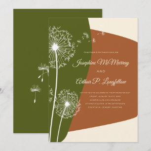Modern Dandelion Wedding Invitation