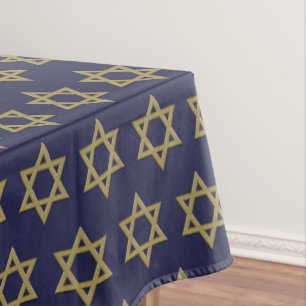 Modern Dark Blue   Chanukah   STAR OF DAVID Tablecloth