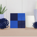 Modern Dark Blue Chequered Ceramic Tile<br><div class="desc">This minimalist ceramic tile features a famous Croatian chequered pattern in dark blue version.</div>