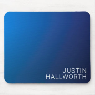Modern Dark Blue Gradient & Minimal Editable Text Mouse Mat