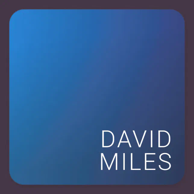 Modern Dark Blue Gradient & Minimal Editable Text Square Sticker | Zazzle