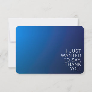 Modern Dark Blue Gradient & Minimal Editable Text Thank You Card