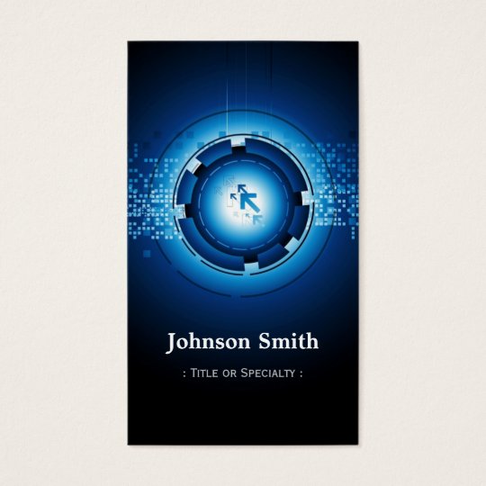 Modern Dark Blue High Technology Business Card