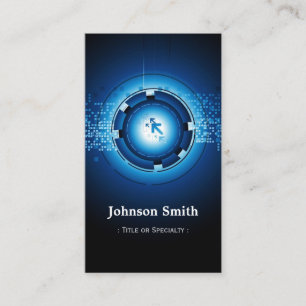 Modern Dark Blue High Technology Business Card