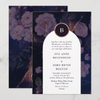 Modern Dark Boho Floral Arch Rose Gold Wedding