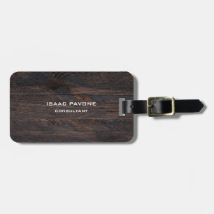 Modern Dark Brown Wood Design Professional Luggage Tag
