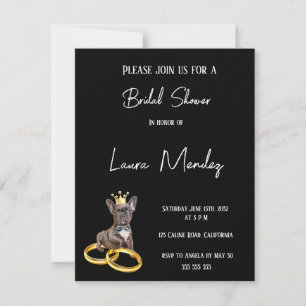 modern dark dog Bridal Shower Invite