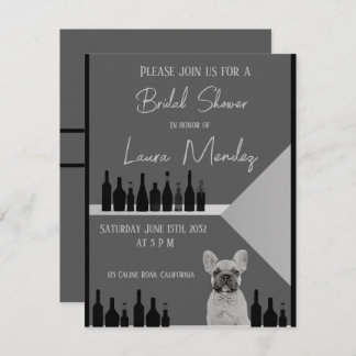 modern dark dog Bridal Shower Invite